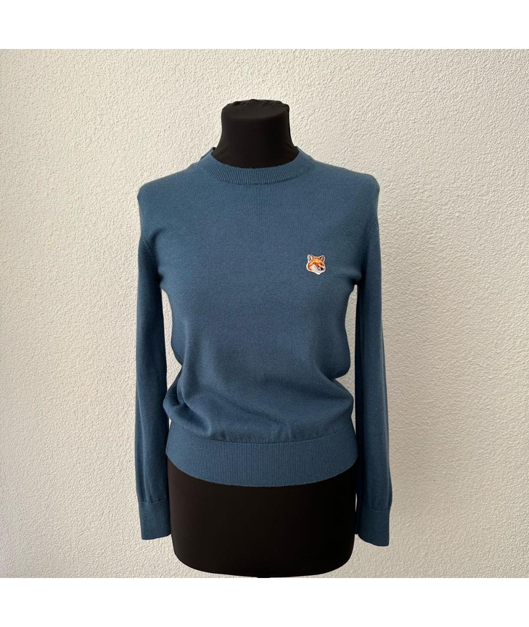 MAISON KITSUNE Голубой шерстяной джемпер / свитер, фото 3