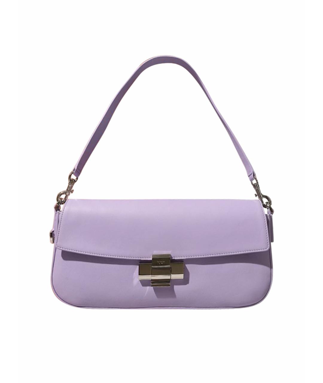 NO. 21 Фиолетовая кожаная сумка через плечо, фото 1