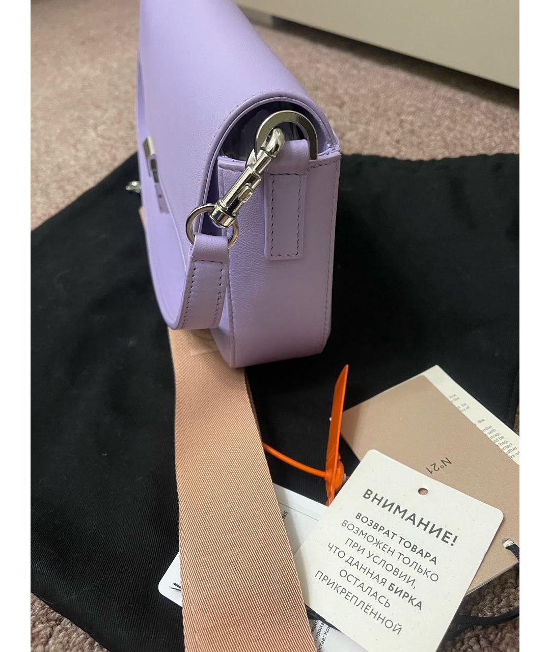 NO. 21 Фиолетовая кожаная сумка через плечо, фото 3