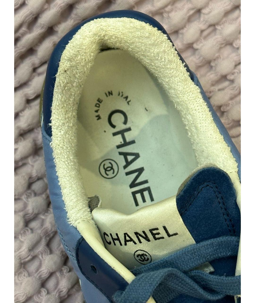 CHANEL Синие замшевые кеды, фото 4