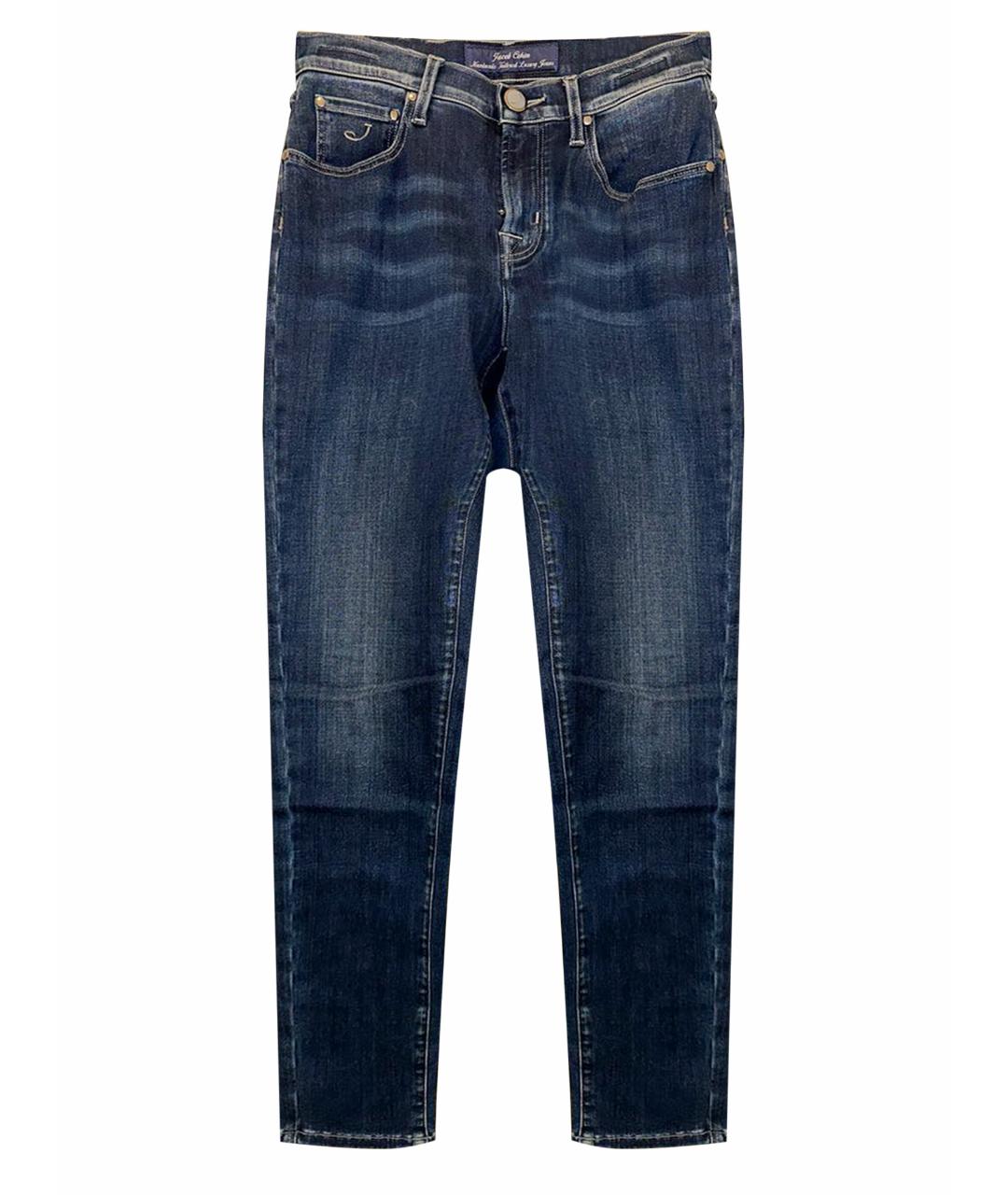 JACOB COHEN Темно-синие хлопко-лиоцелловые джинсы слим, фото 1