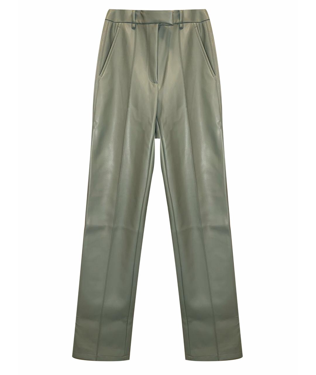 GIUSEPPE DI MORABITO Бирюзовые полиуретановые прямые брюки, фото 1