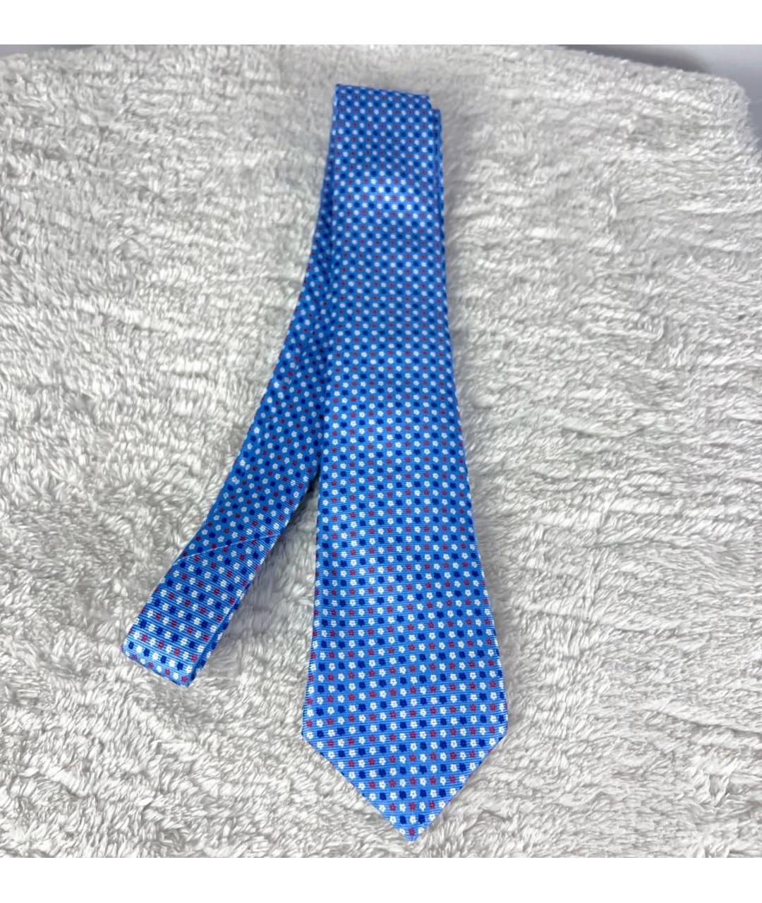 KITON Голубой шелковый галстук, фото 2