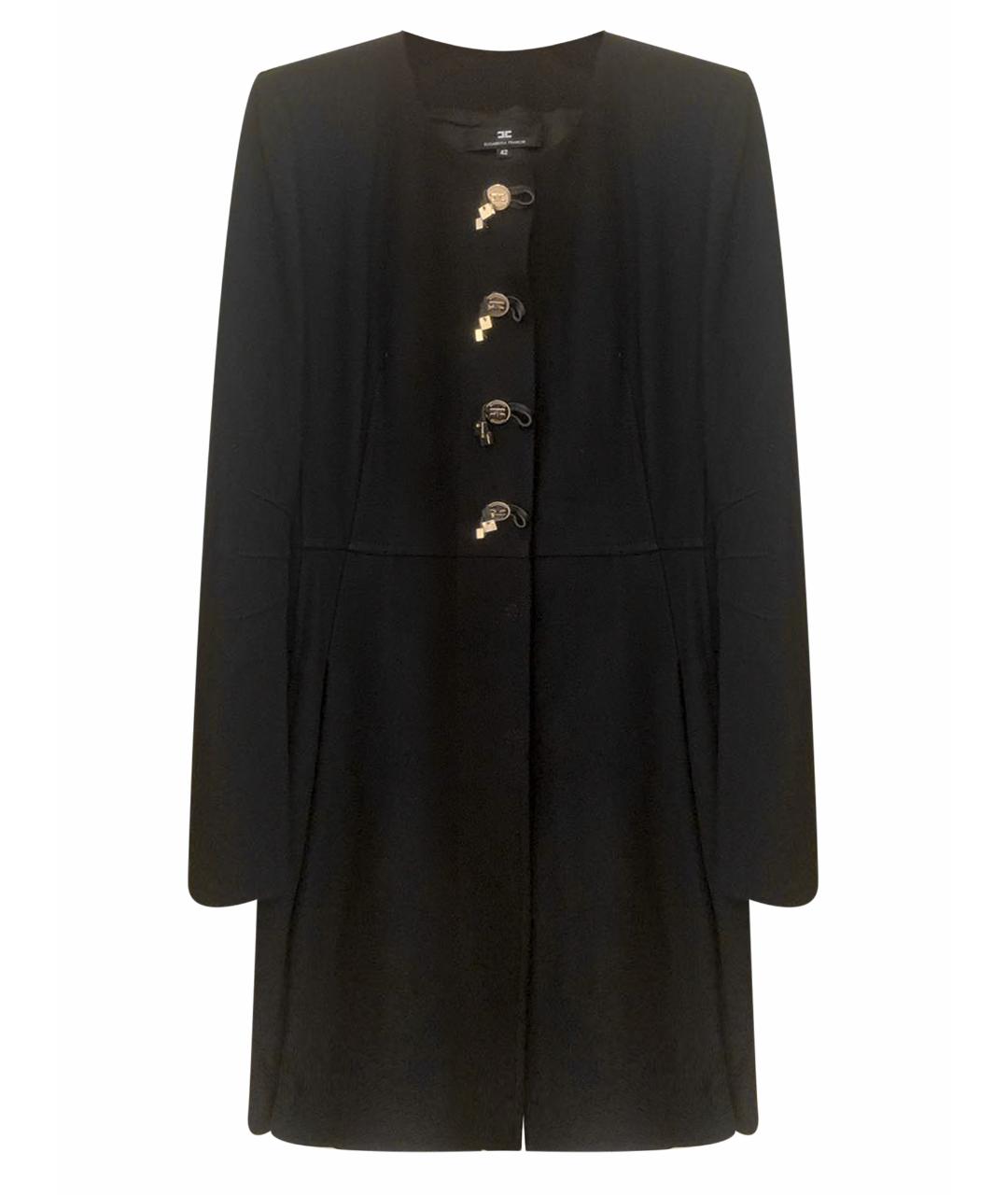 ELISABETTA FRANCHI Черное вискозное пальто, фото 1