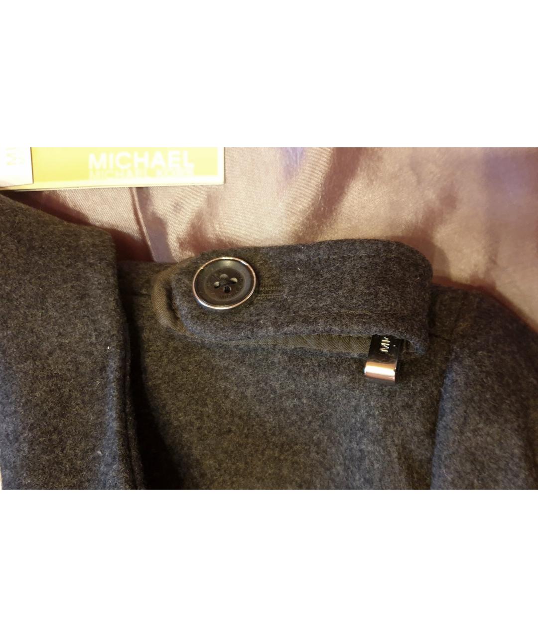 MICHAEL MICHAEL KORS Антрацитовое шерстяное пальто, фото 3