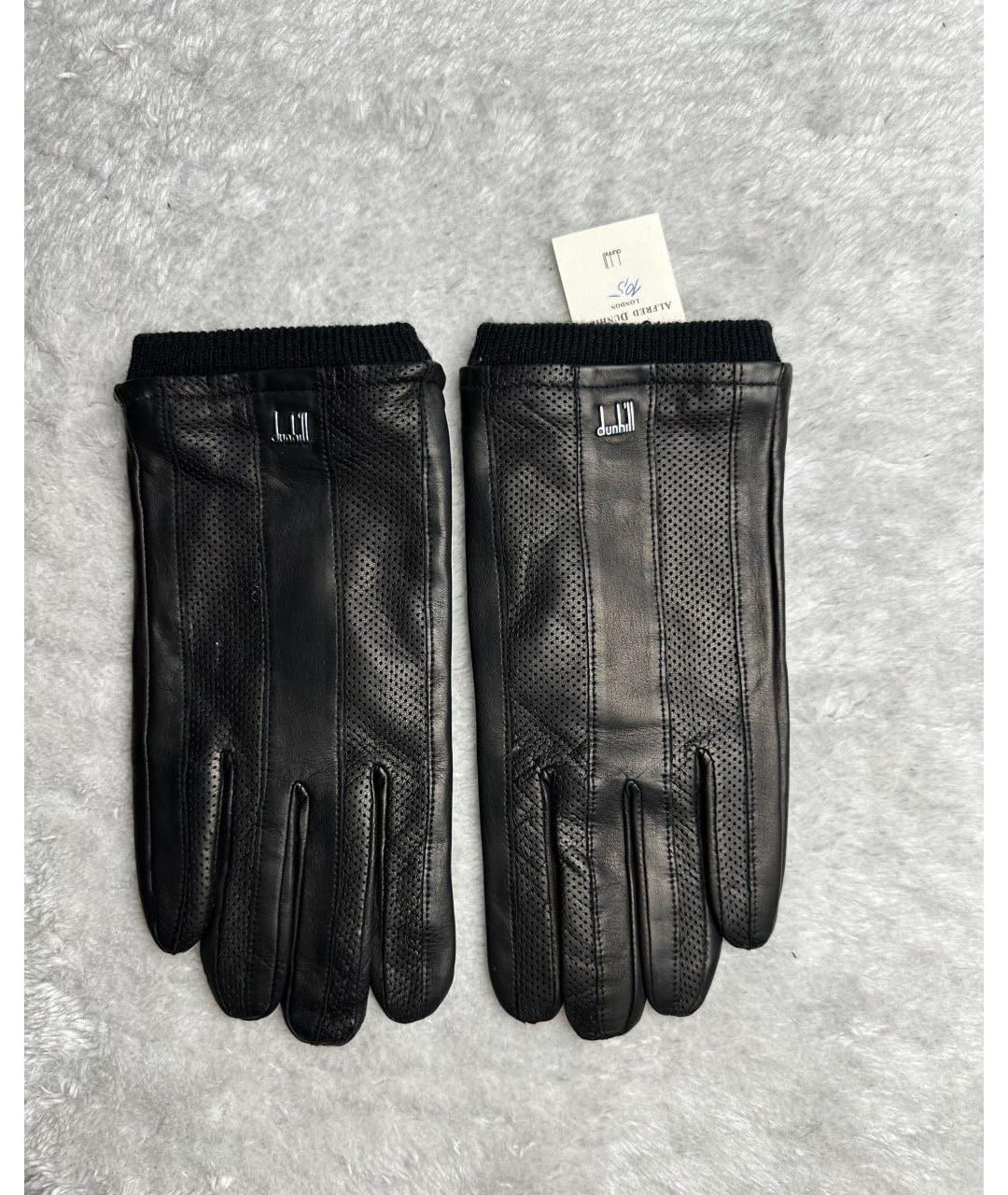 DUNHILL Черные кожаные перчатки, фото 3