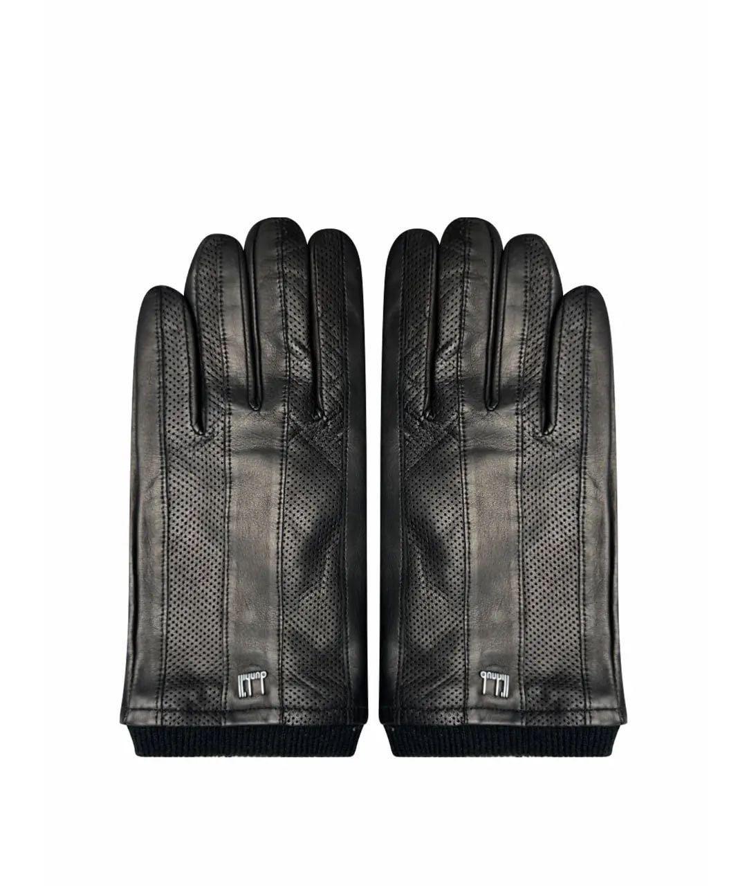 DUNHILL Черные кожаные перчатки, фото 1