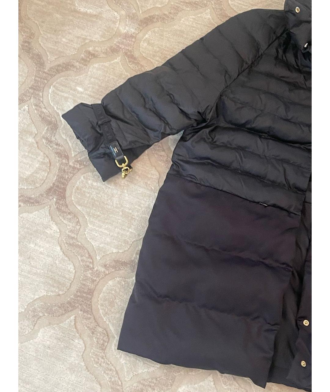 ELISABETTA FRANCHI Черная полиамидовая куртка, фото 5