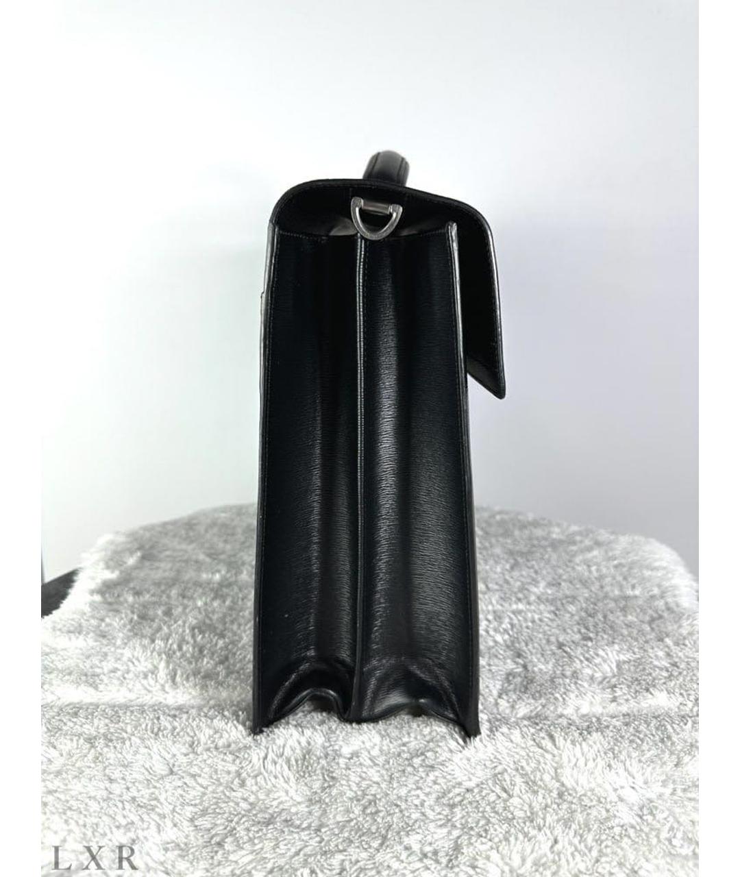 MONTBLANC Черный кожаный портфель, фото 4