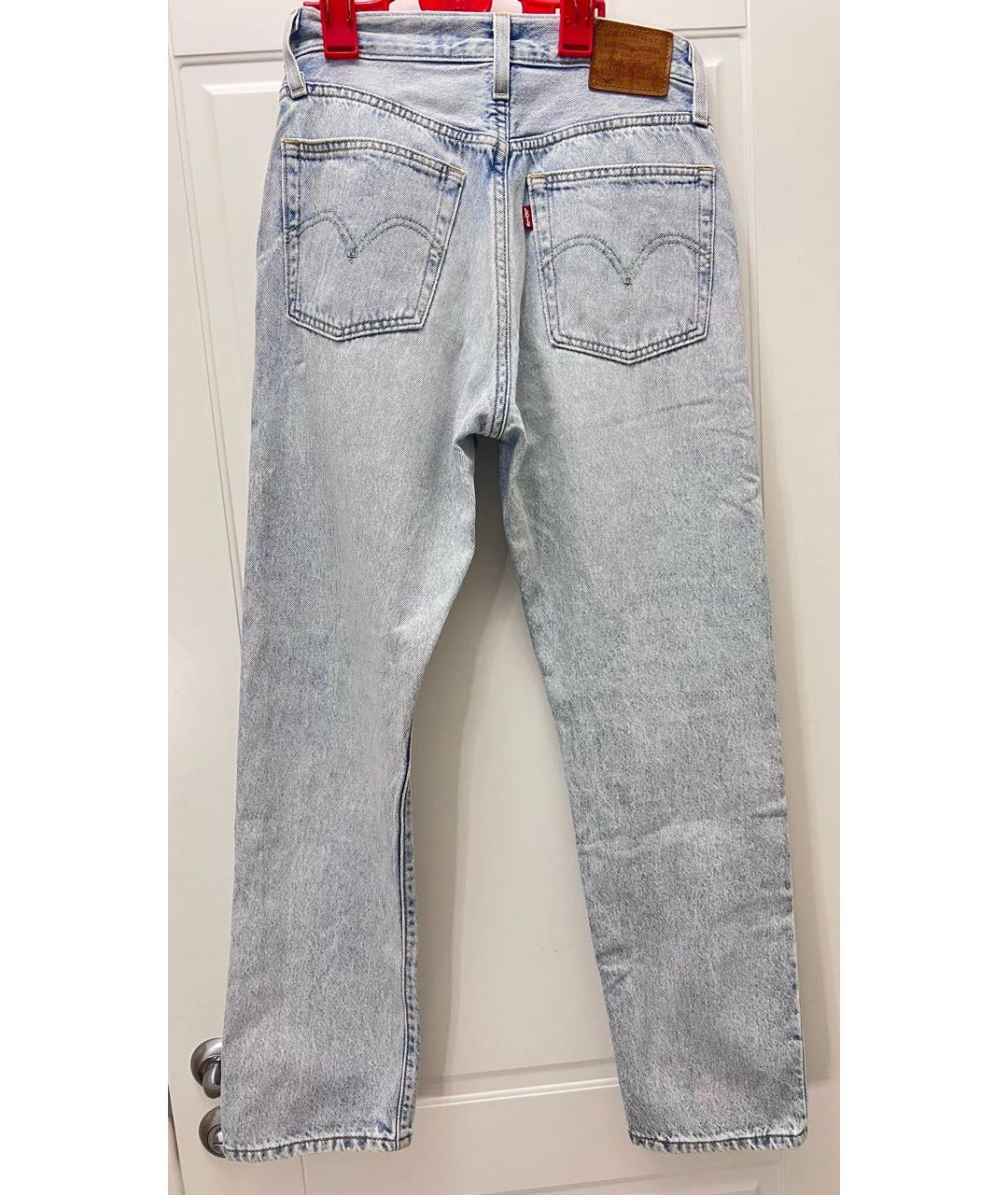 LEVI'S Голубые хлопковые прямые джинсы, фото 2