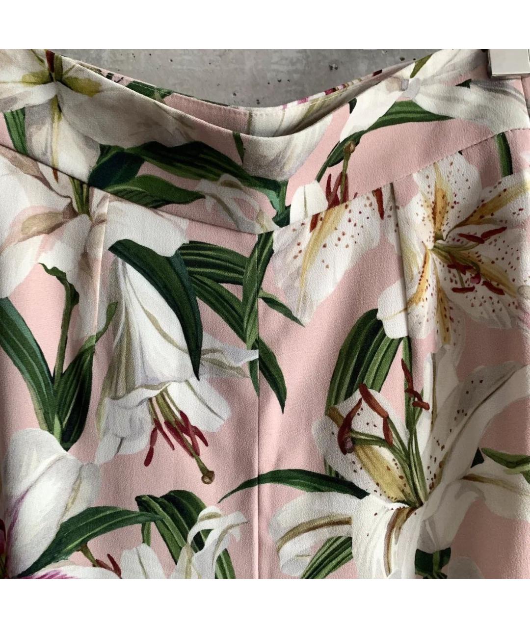DOLCE&GABBANA Коралловые вискозные прямые брюки, фото 3