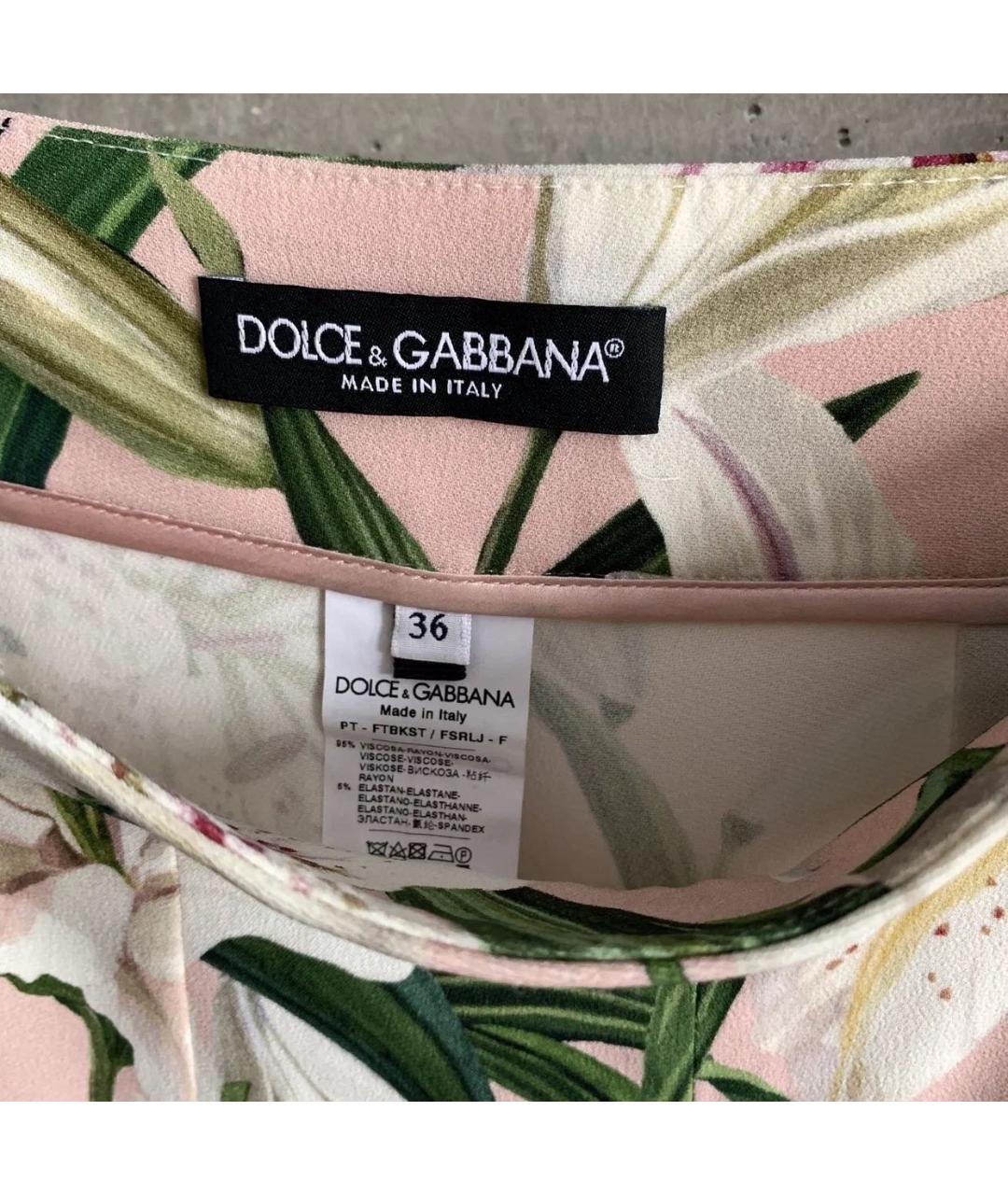 DOLCE&GABBANA Коралловые вискозные прямые брюки, фото 5
