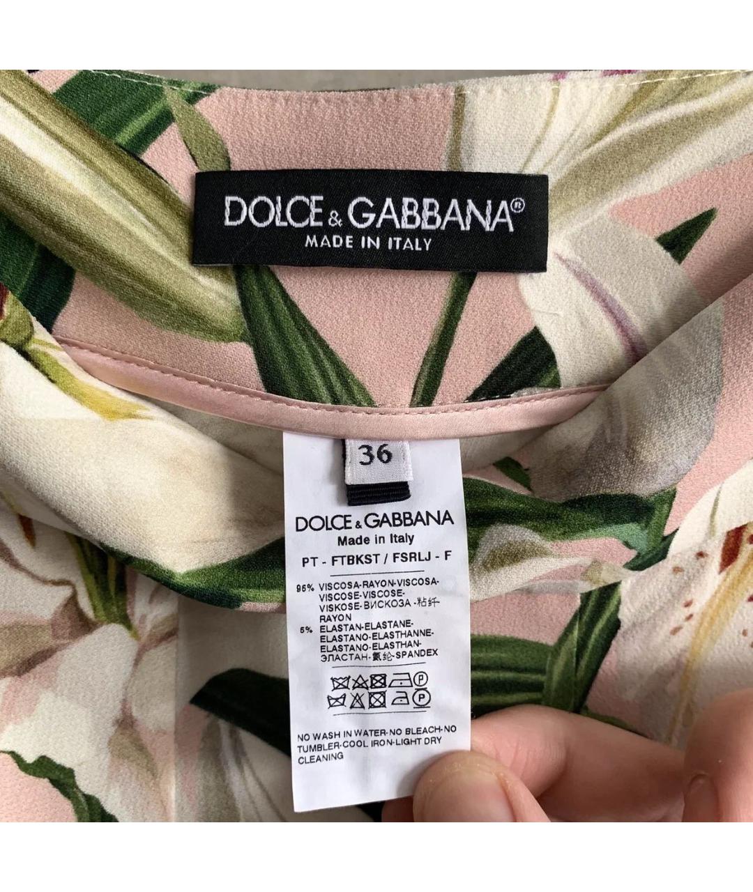 DOLCE&GABBANA Коралловые вискозные прямые брюки, фото 6