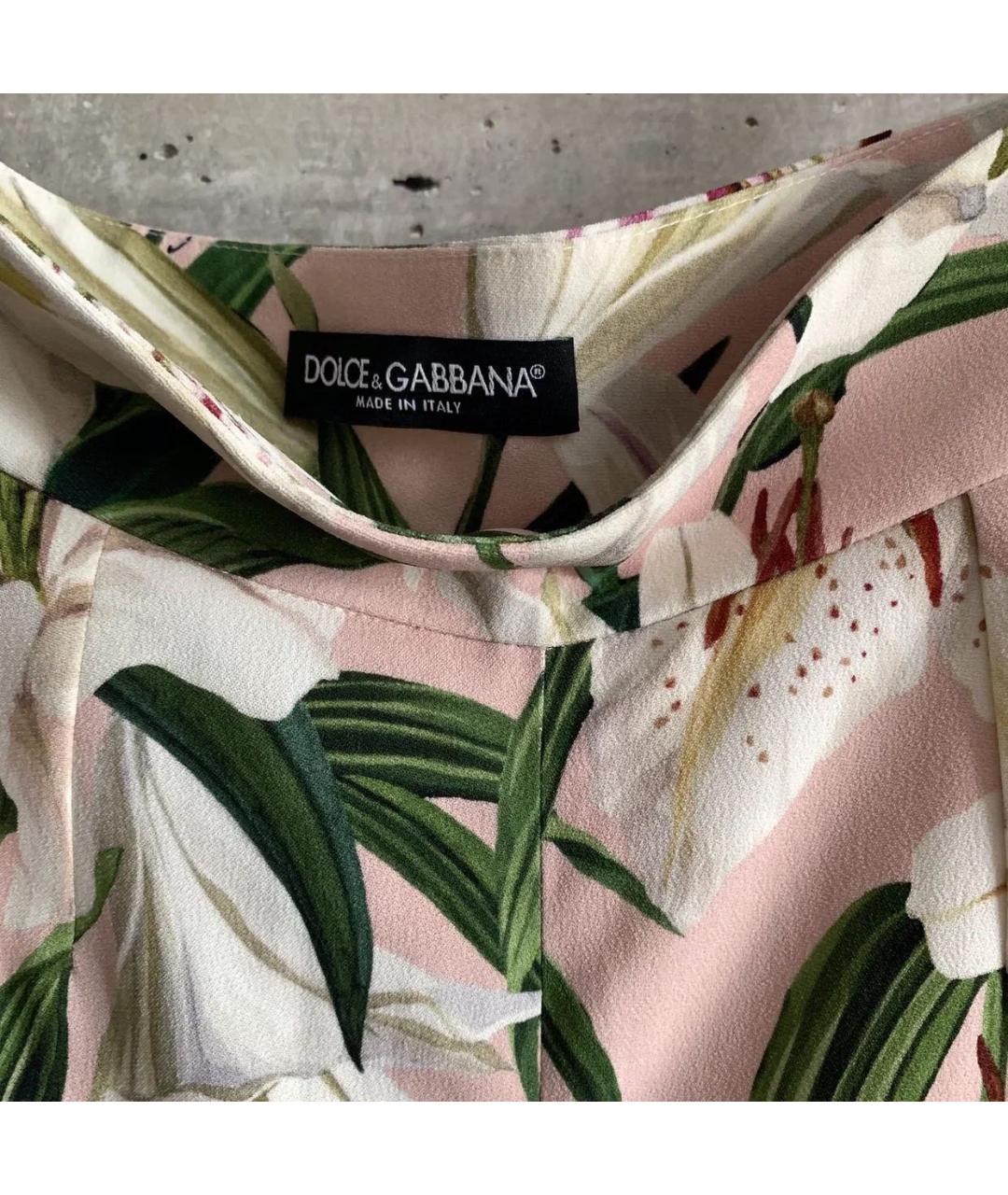 DOLCE&GABBANA Коралловые вискозные прямые брюки, фото 4