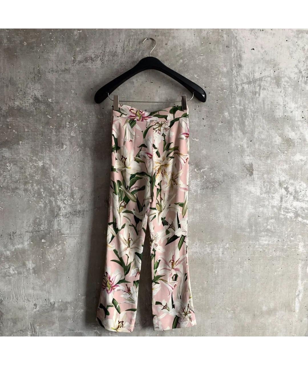 DOLCE&GABBANA Коралловые вискозные прямые брюки, фото 2
