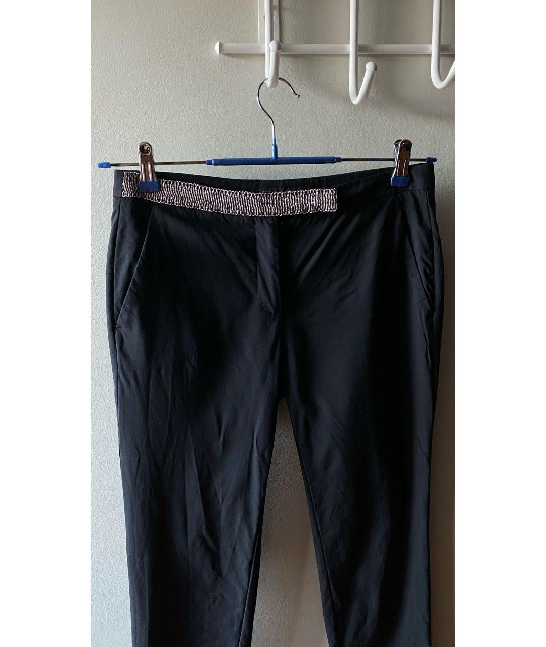 FABIANA FILIPPI Черные полиэстеровые прямые брюки, фото 3