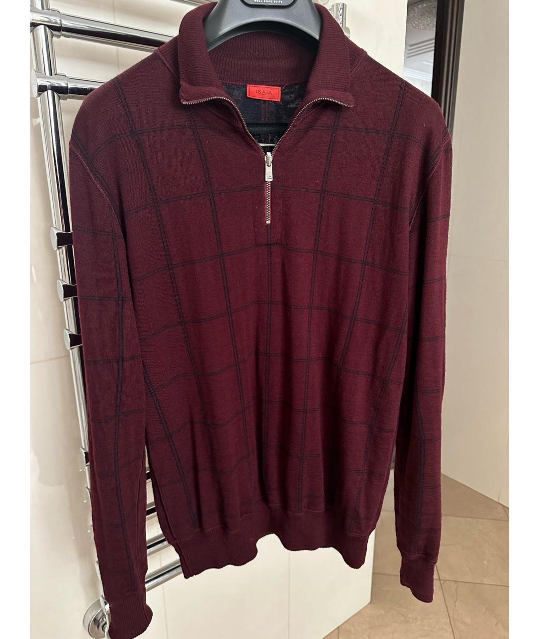 ISAIA Бордовый шерстяной джемпер / свитер, фото 6