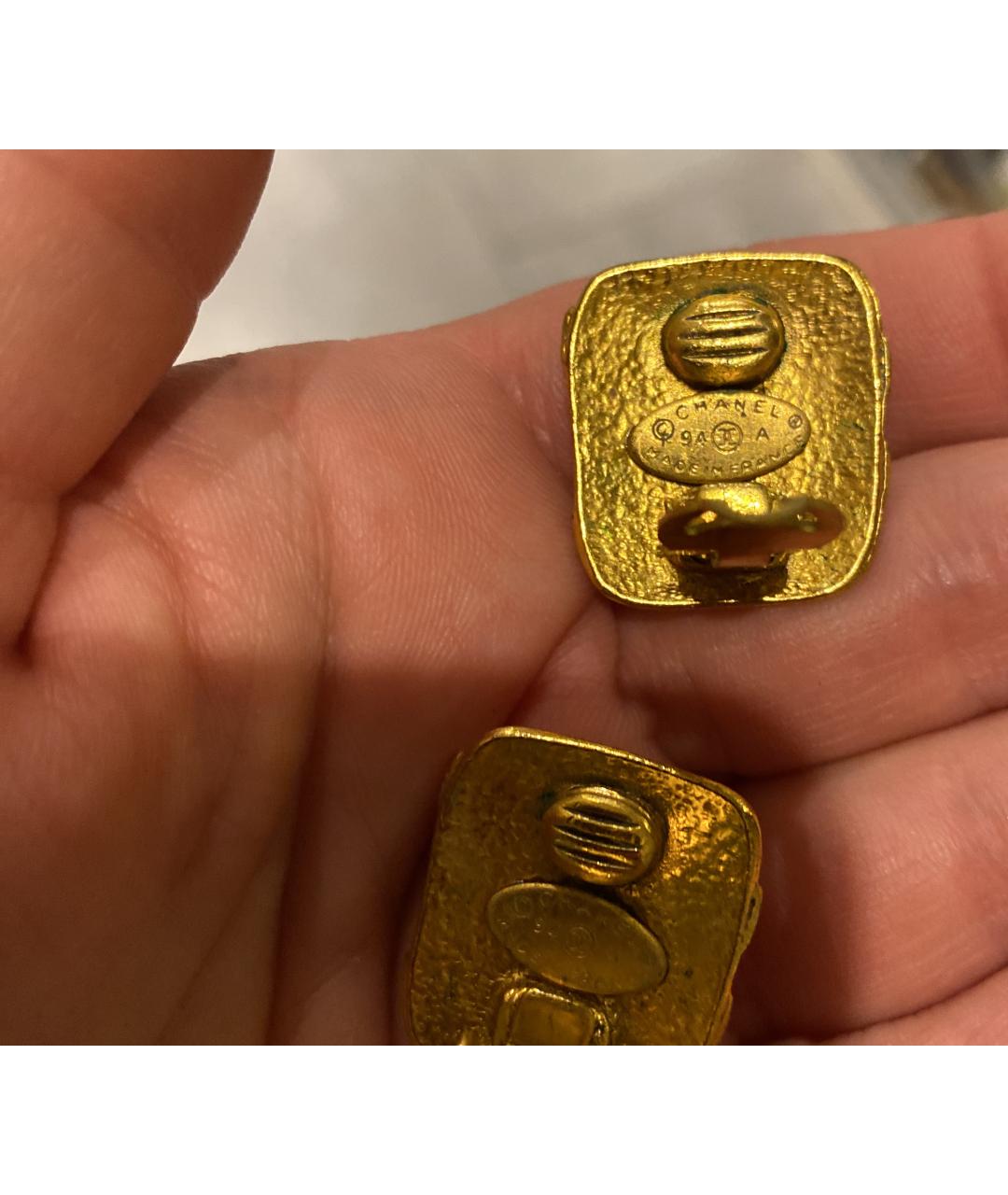 CHANEL PRE-OWNED Золотые металлические серьги, фото 3
