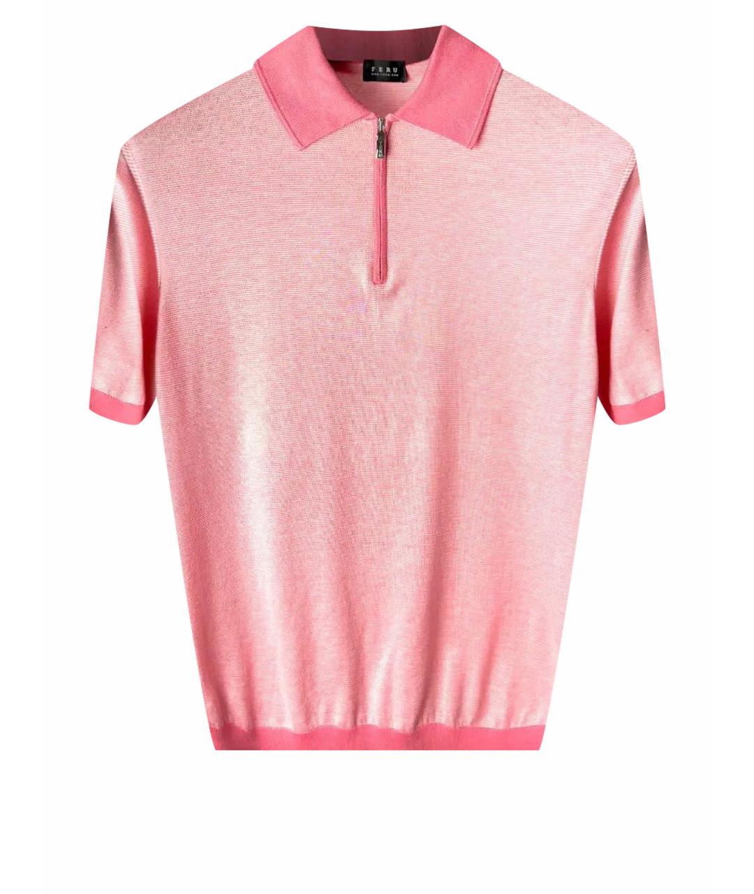 FERU Розовое хлопковое поло с коротким рукавом, фото 1