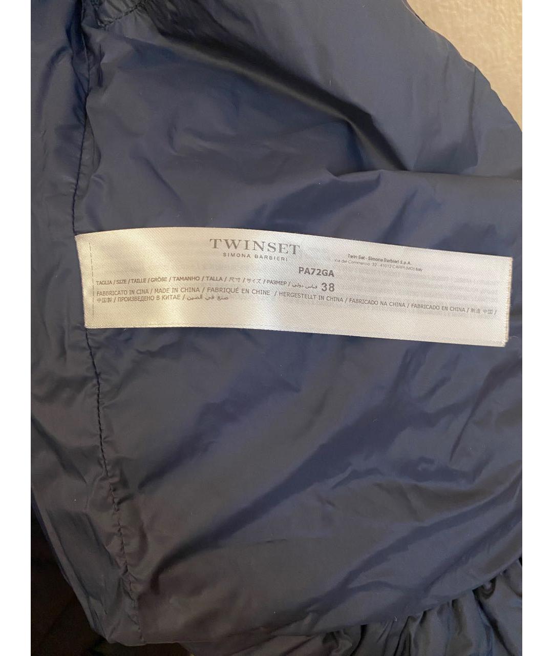 TWIN-SET Темно-синяя полиамидовая куртка, фото 7