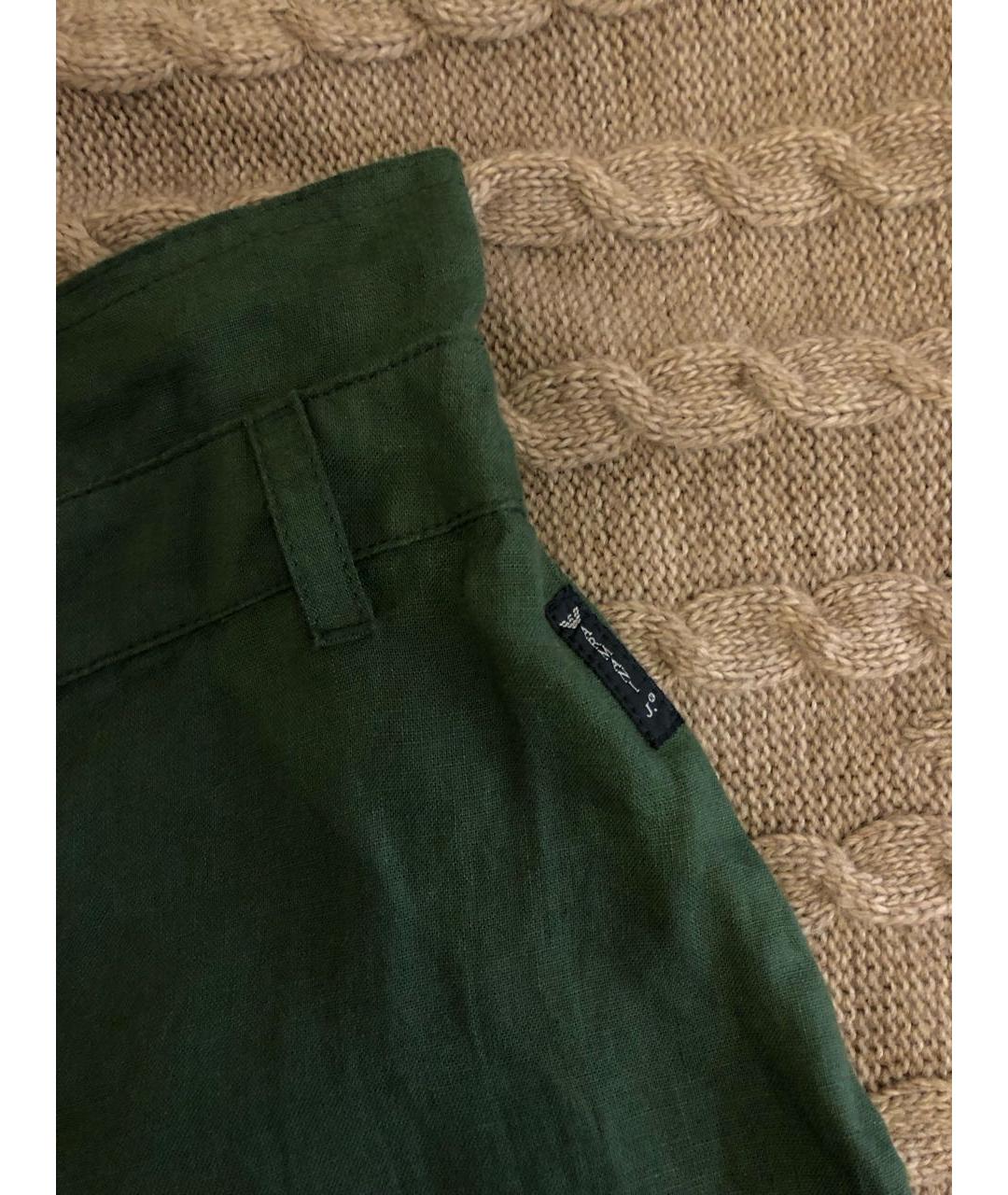 ARMANI JEANS Зеленая льняная юбка миди, фото 4