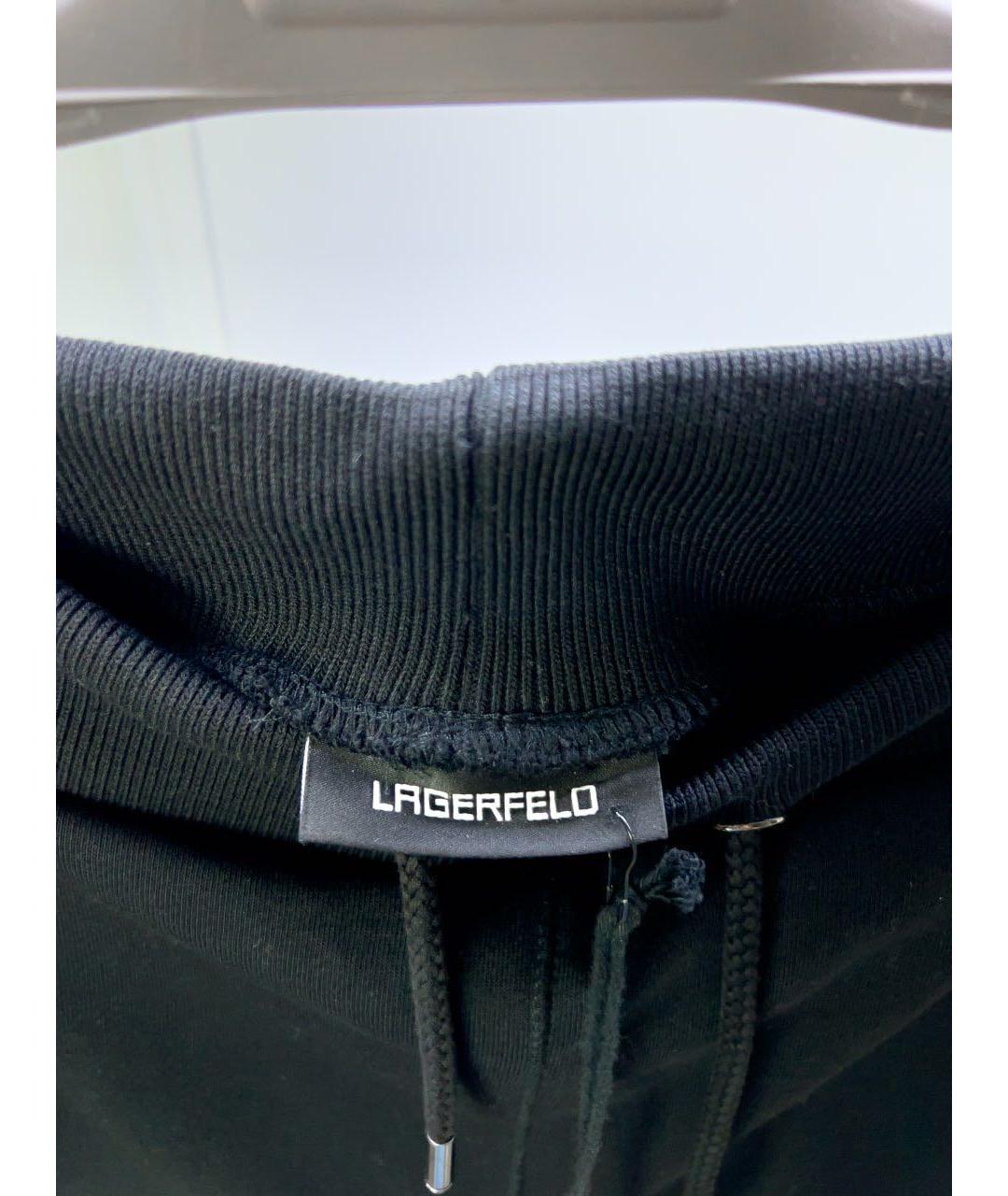 KARL LAGERFELD Черные хлопковые повседневные брюки, фото 3