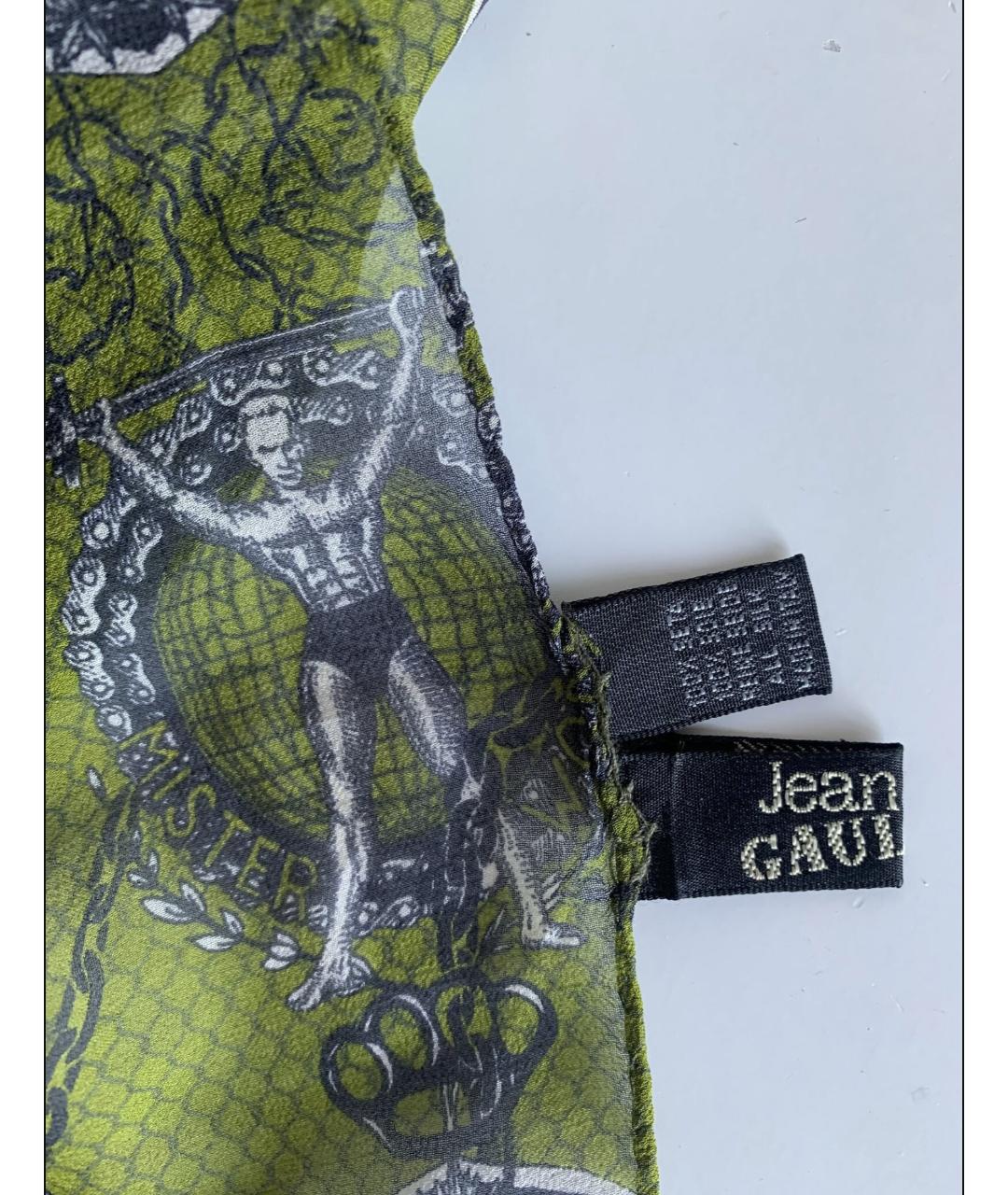 JEAN PAUL GAULTIER Зеленый шелковый платок, фото 4