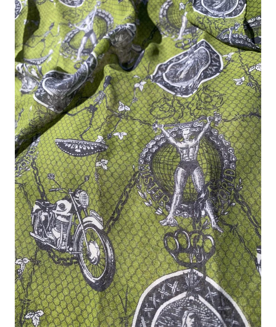 JEAN PAUL GAULTIER Зеленый шелковый платок, фото 5