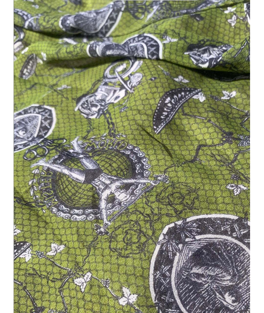 JEAN PAUL GAULTIER Зеленый шелковый платок, фото 6