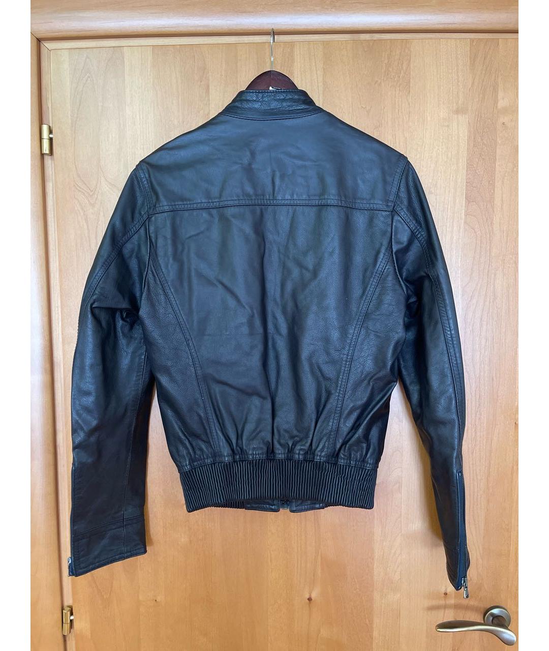 BIKKEMBERGS Темно-синяя кожаная куртка, фото 2