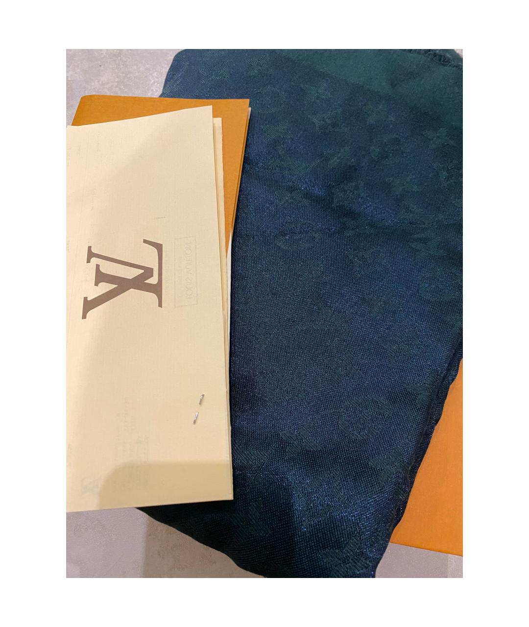 LOUIS VUITTON Зеленый шарф, фото 4
