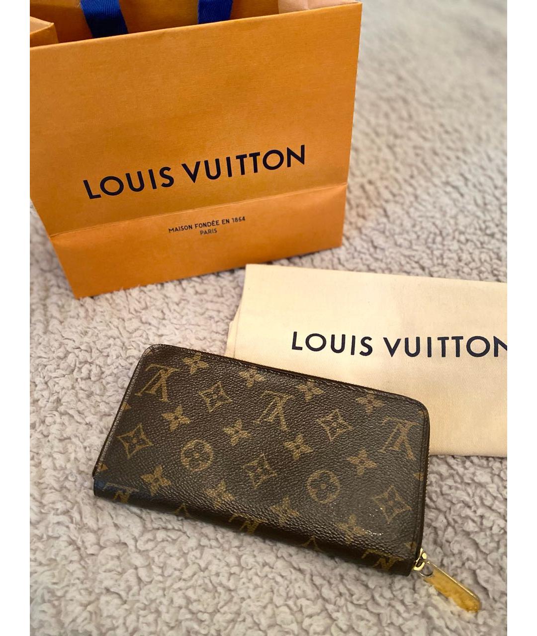 LOUIS VUITTON Коричневый кошелек, фото 9