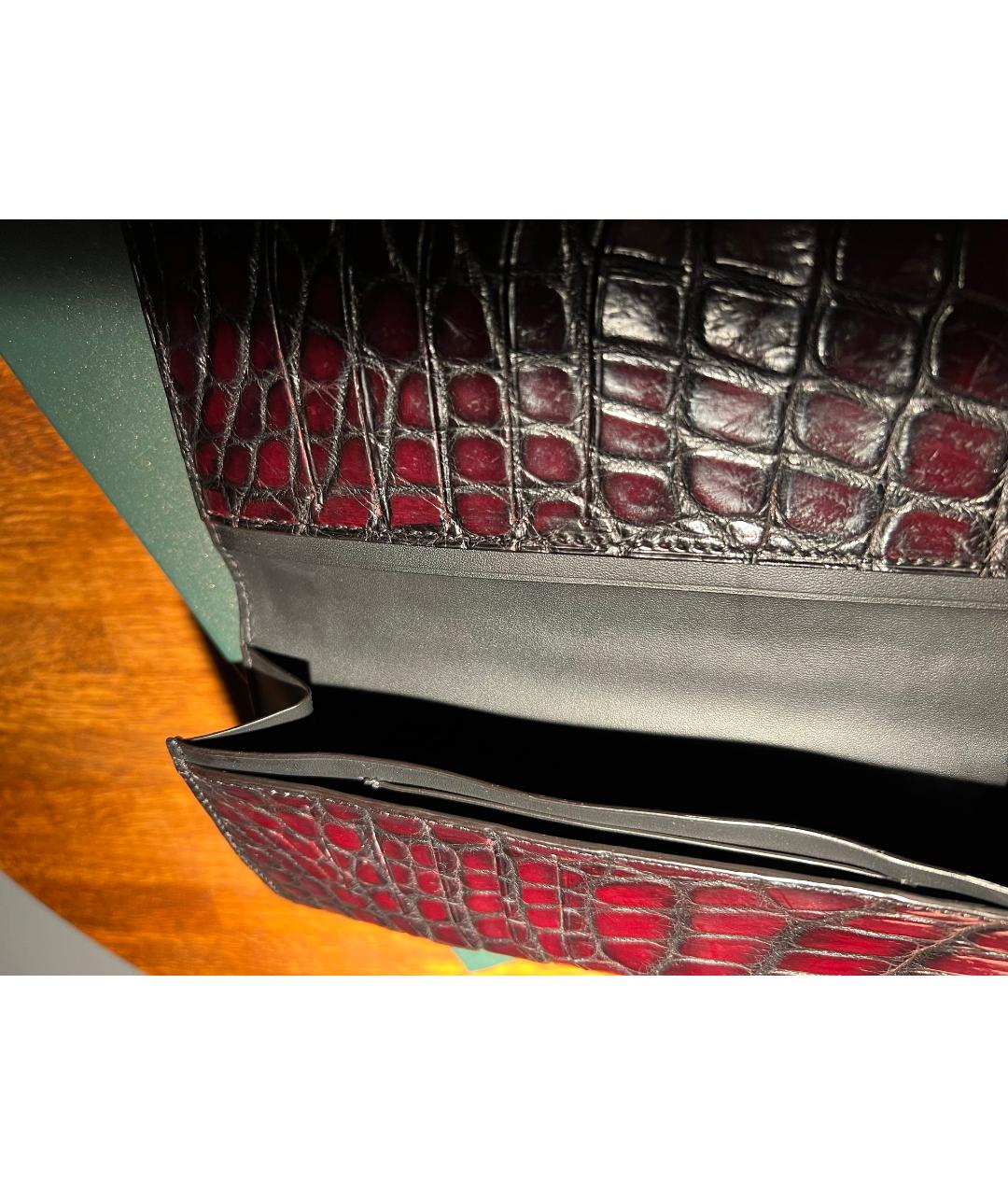 BERLUTI Бордовый кошелек из экзотической кожи, фото 7