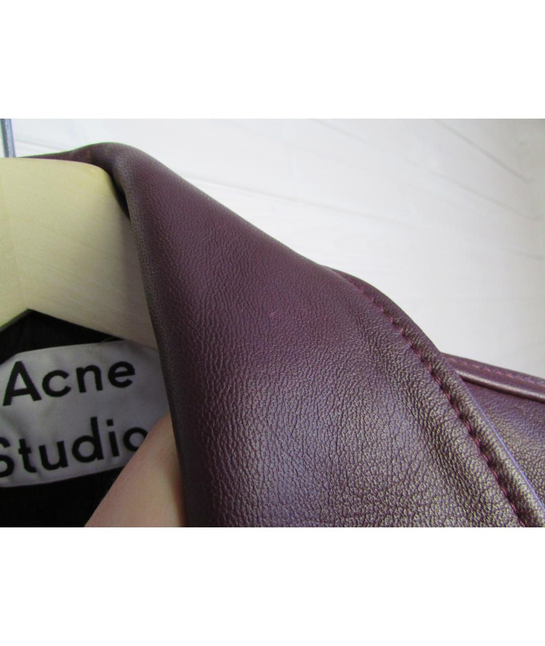 ACNE STUDIOS Бордовая кожаная куртка, фото 8