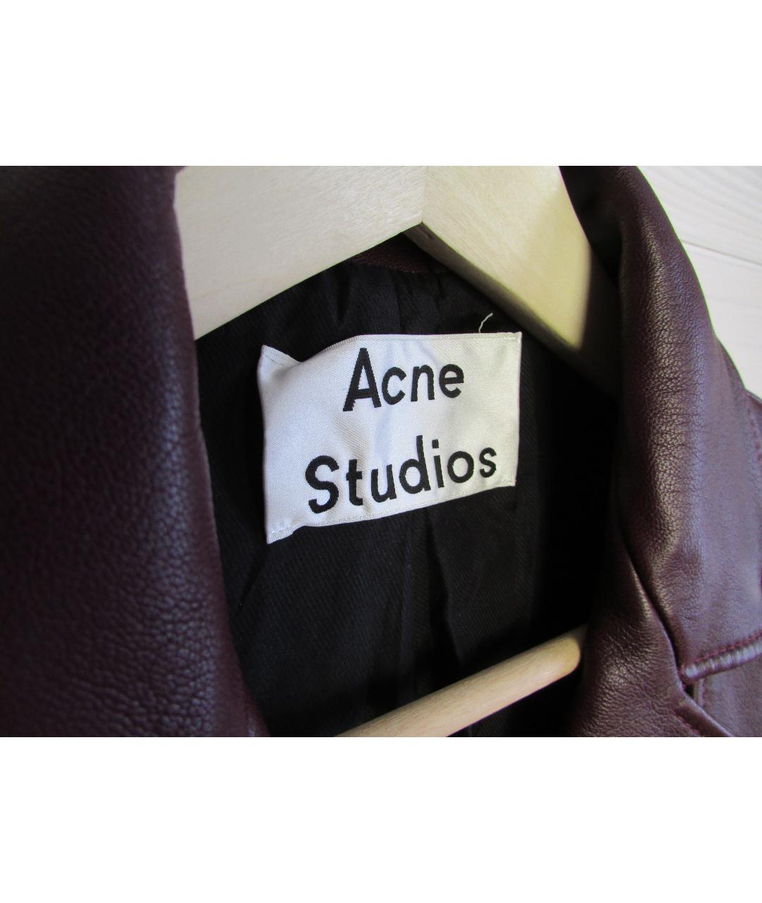 ACNE STUDIOS Бордовая кожаная куртка, фото 2