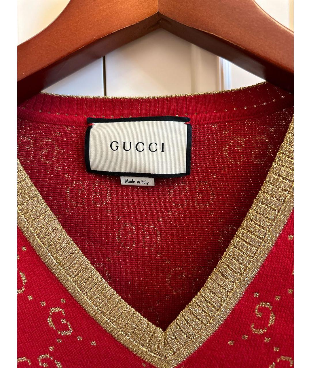 GUCCI Красный хлопковый джемпер / свитер, фото 3