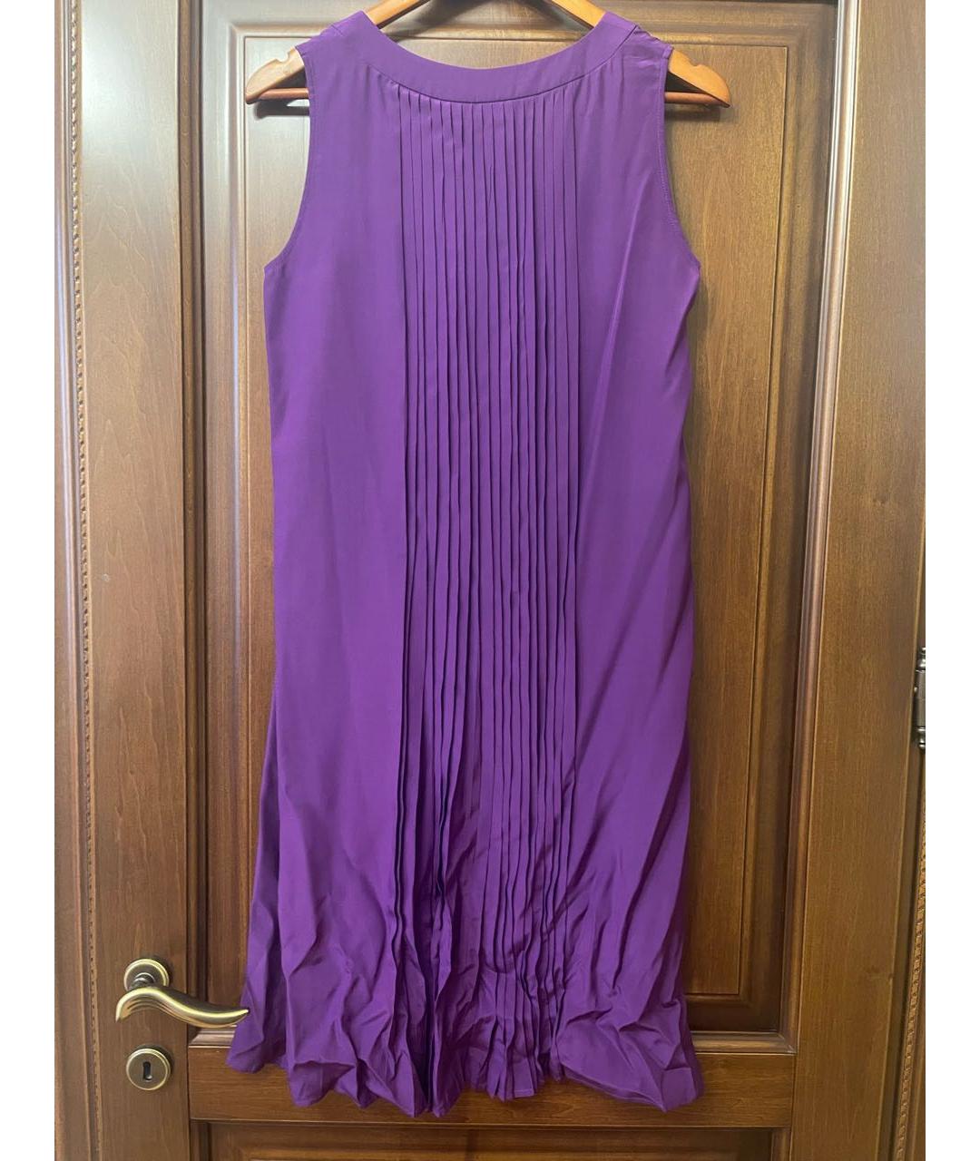 SALVATORE FERRAGAMO Фиолетовое шелковое коктейльное платье, фото 2
