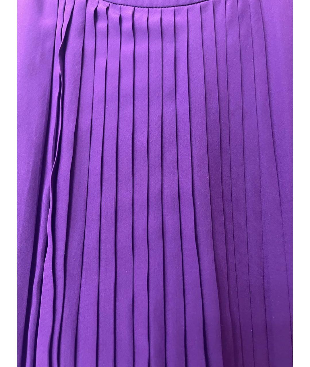 SALVATORE FERRAGAMO Фиолетовое шелковое коктейльное платье, фото 5