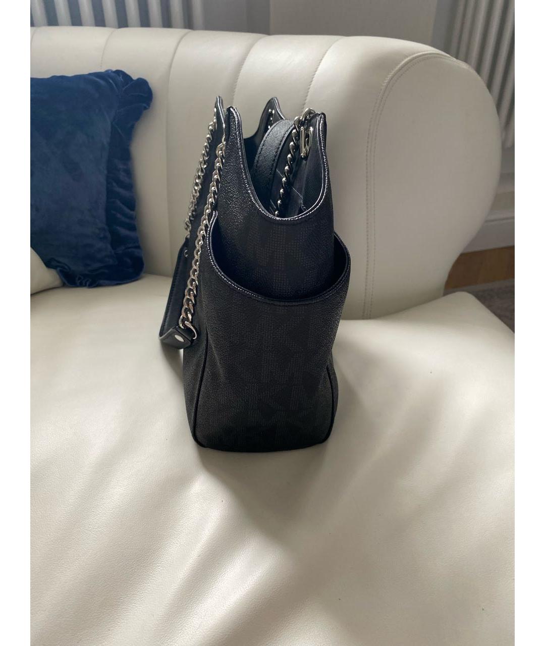 MICHAEL KORS Черная кожаная сумка с короткими ручками, фото 2