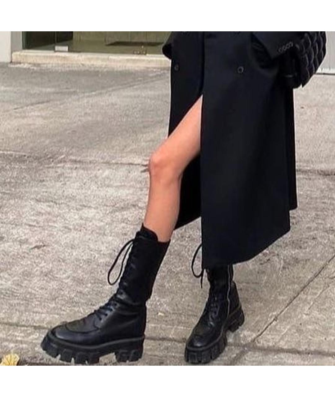 PRADA Черные кожаные ботинки, фото 7