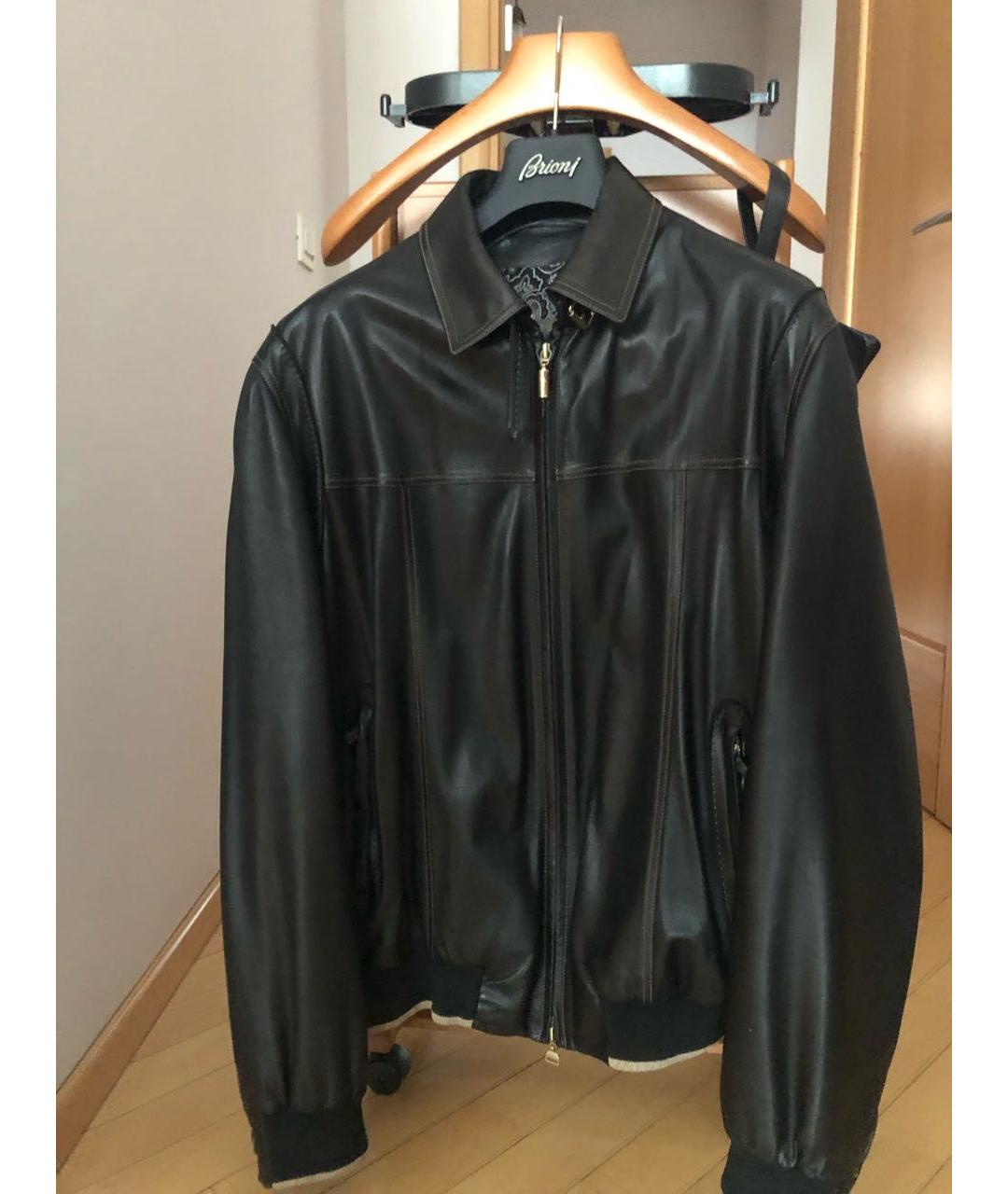 BRIONI Черная кожаная куртка, фото 8