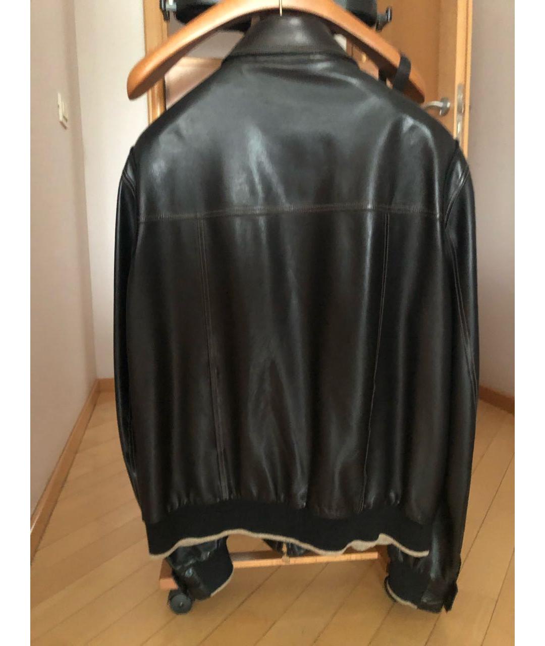 BRIONI Черная кожаная куртка, фото 2