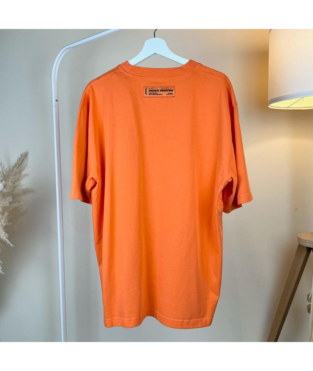HERON PRESTON Оранжевая хлопковая футболка, фото 4