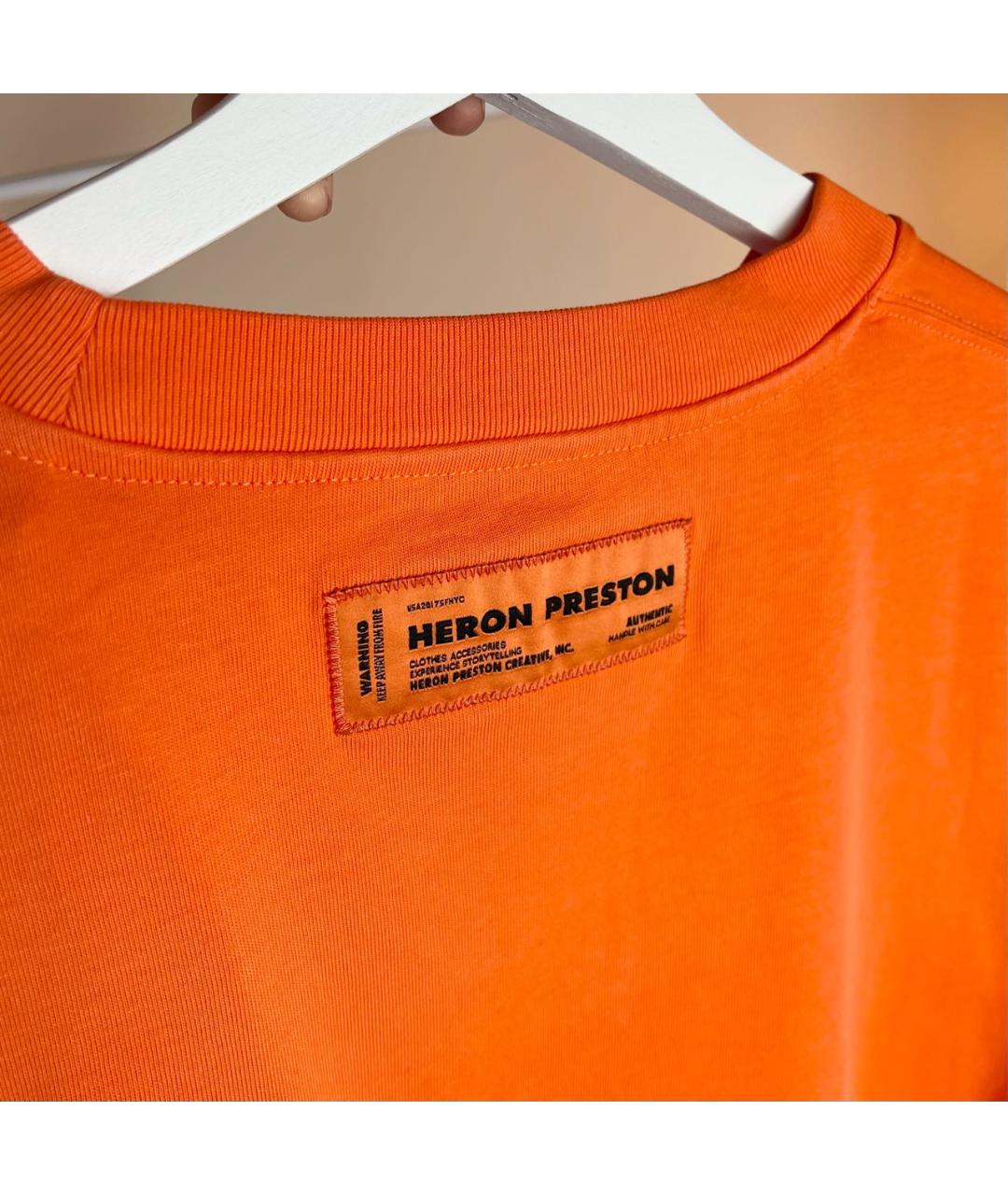 HERON PRESTON Оранжевая хлопковая футболка, фото 6