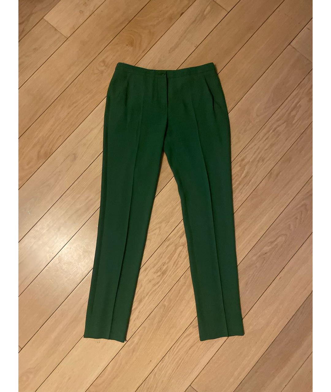 EMPORIO ARMANI Зеленые ацетатные прямые брюки, фото 8