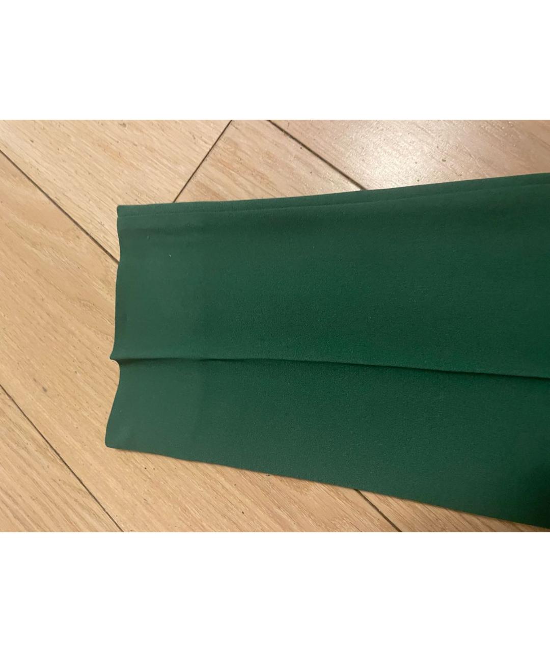 EMPORIO ARMANI Зеленые ацетатные прямые брюки, фото 4