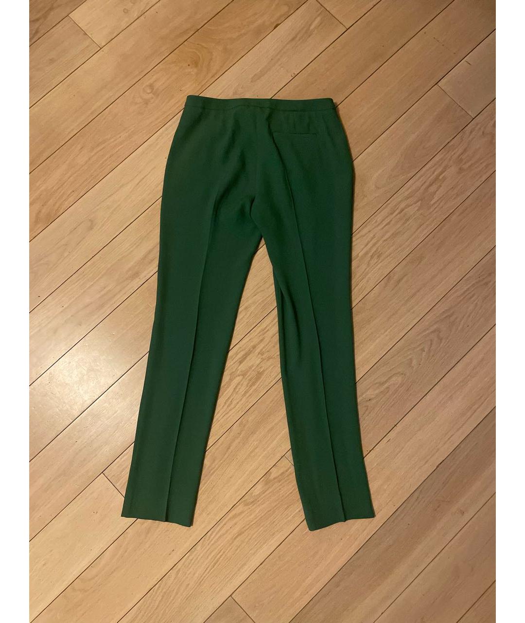 EMPORIO ARMANI Зеленые ацетатные прямые брюки, фото 2