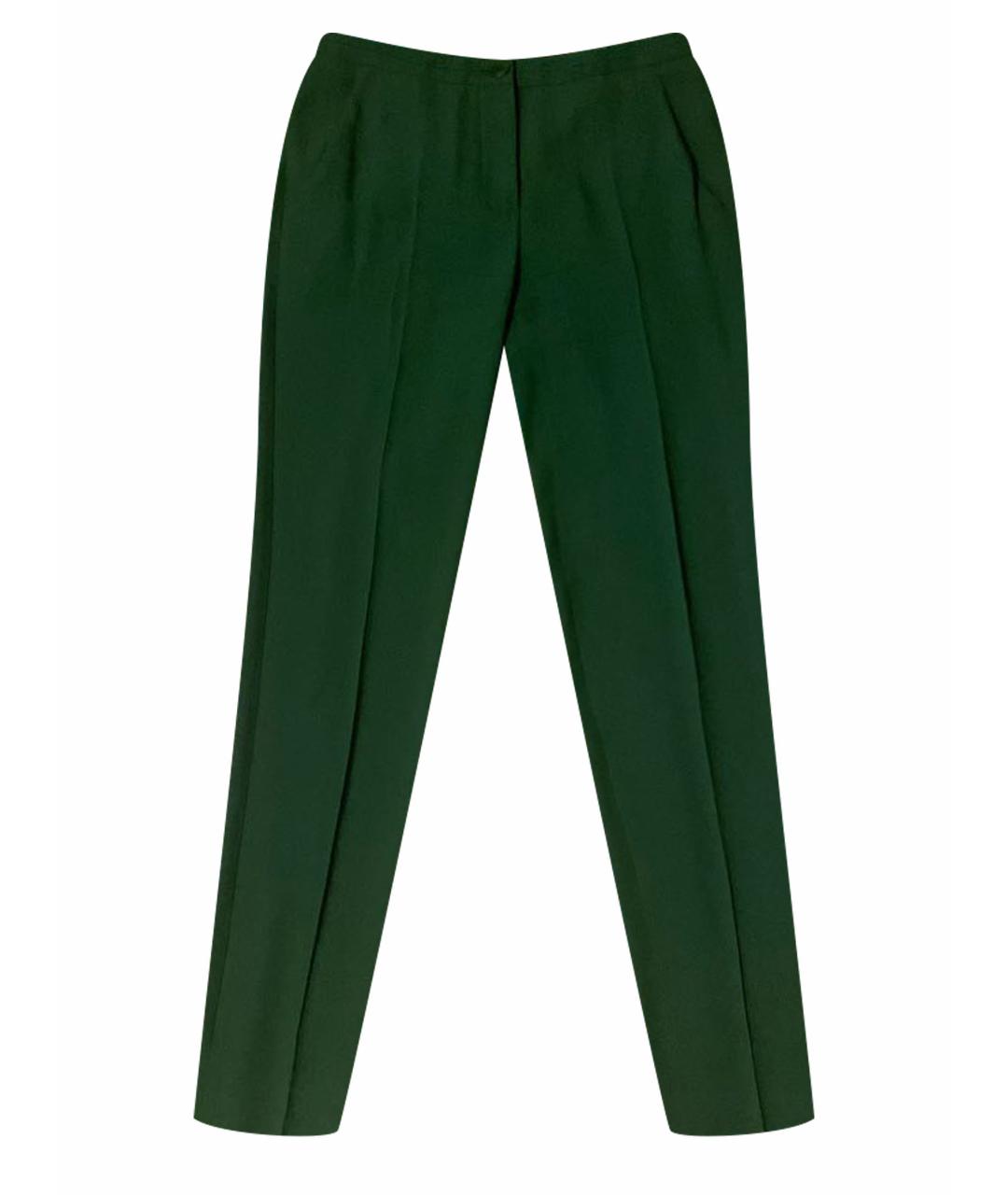 EMPORIO ARMANI Зеленые ацетатные прямые брюки, фото 1