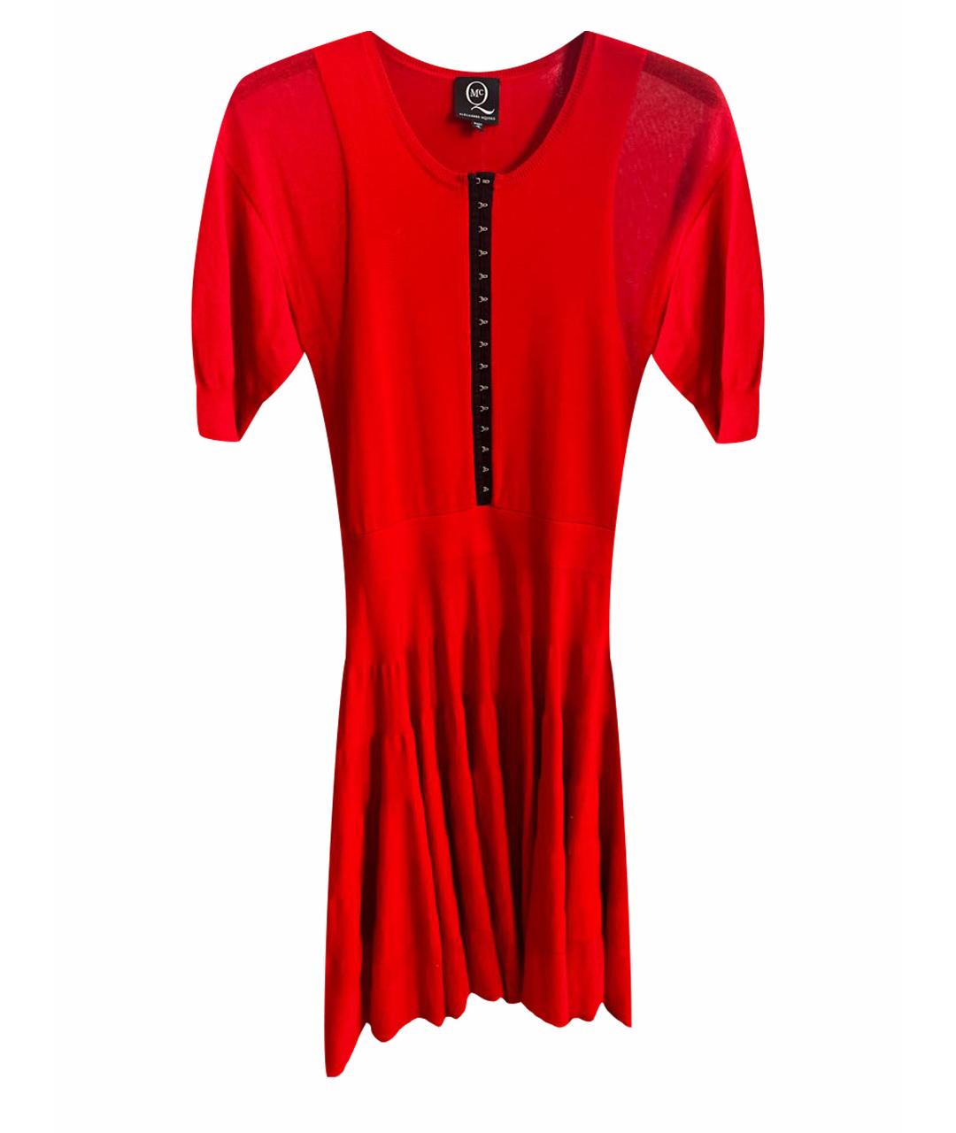 MCQ ALEXANDER MCQUEEN Красное шерстяное платье, фото 1