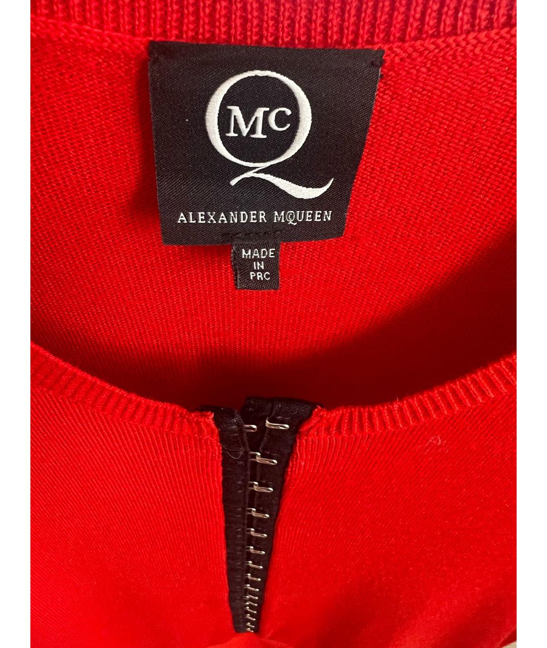 MCQ ALEXANDER MCQUEEN Красное шерстяное платье, фото 2